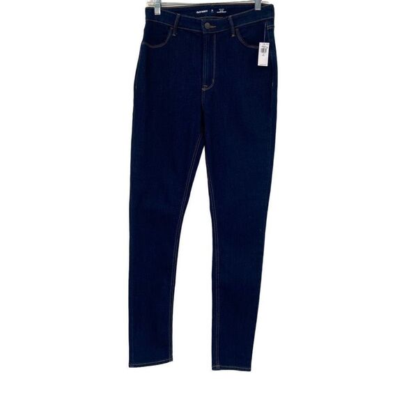 Old Navy High Rise Wow Super Skinny Jeans Dark Wash Size 10 Tall NWT - Picture 1 of 9